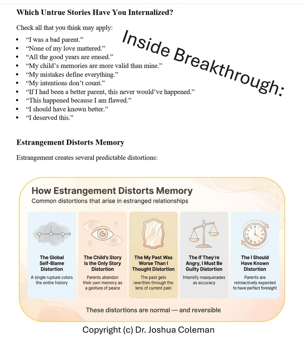 Breakthrough! PRINT Edition. A 274-page, full color, Guided Workbook for Parents Living with Estrangement